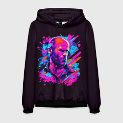 Толстовка-худи мужская Jason Statham - pop art, цвет: 3D-черный