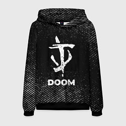 Толстовка-худи мужская Doom с потертостями на темном фоне, цвет: 3D-черный