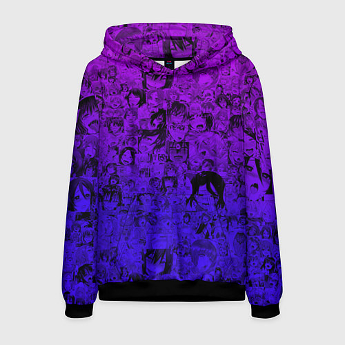 Мужская толстовка Ахегао яркий градиент / 3D-Черный – фото 1