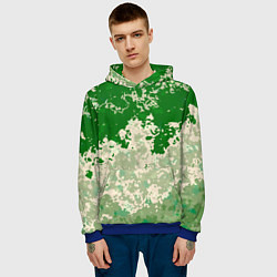 Толстовка-худи мужская Абстракция в зелёных тонах, цвет: 3D-синий — фото 2