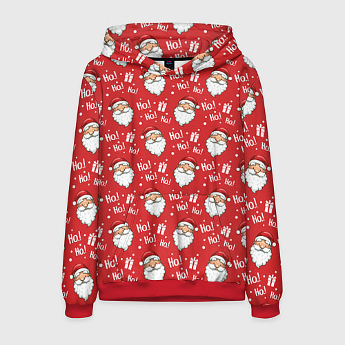 Мужская толстовка Дед Мороз - Санта Клаус / 3D-Красный – фото 1