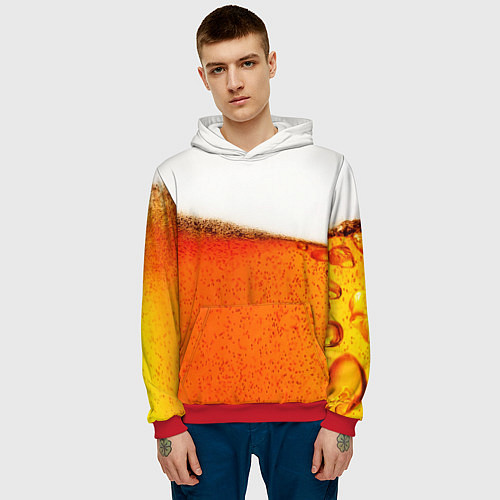 Мужская толстовка Тёмное пиво / 3D-Красный – фото 3