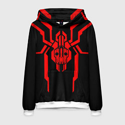 Толстовка-худи мужская Кибер паук с черепом, цвет: 3D-белый