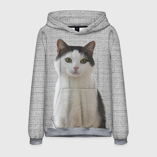 Мужская толстовка Задумчивый котик / 3D-Меланж – фото 1