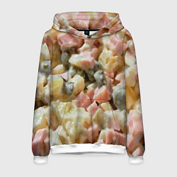 Толстовка-худи мужская Салат оливье, цвет: 3D-белый