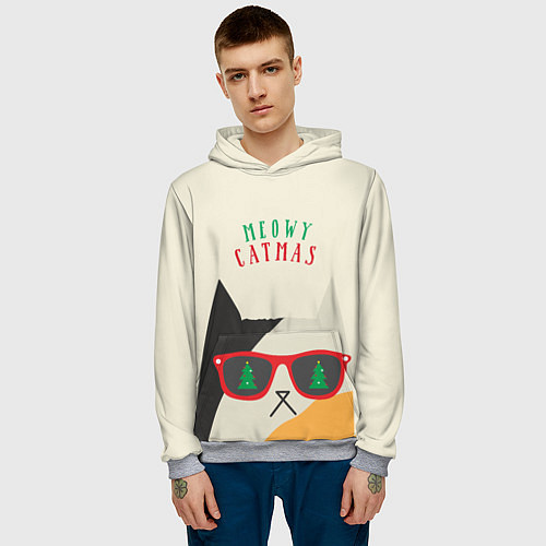 Мужская толстовка Meowy catwas / 3D-Меланж – фото 3
