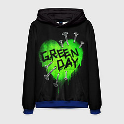 Толстовка-худи мужская Green day heart nails, цвет: 3D-синий