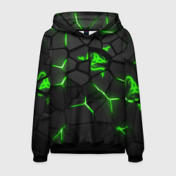 Толстовка-худи мужская Razer green neon, цвет: 3D-черный