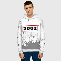 Толстовка-худи мужская 2002 - в красной рамке на светлом, цвет: 3D-белый — фото 2