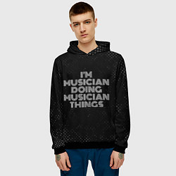 Толстовка-худи мужская Im musician doing musician things: на темном, цвет: 3D-черный — фото 2
