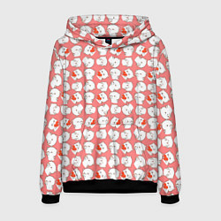 Толстовка-худи мужская Паттерн с котами, цвет: 3D-черный