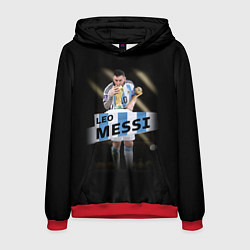 Толстовка-худи мужская Лео Месси чемпион Мира, цвет: 3D-красный