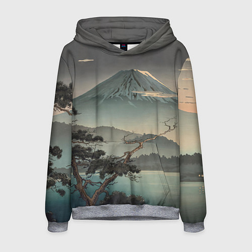 Мужская толстовка Великий вулкан Фудзияма / 3D-Меланж – фото 1