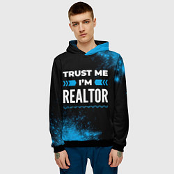 Толстовка-худи мужская Trust me Im realtor dark, цвет: 3D-черный — фото 2