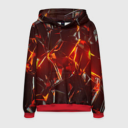 Толстовка-худи мужская Лавовое стекло, цвет: 3D-красный