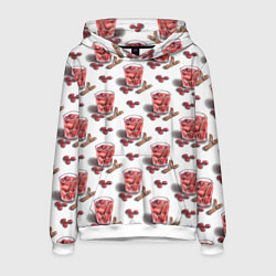 Толстовка-худи мужская Глинтвейн с корицей, цвет: 3D-белый