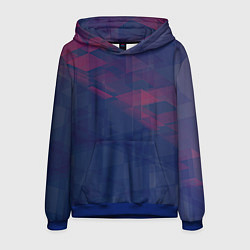 Толстовка-худи мужская Абстрактный прозрачный стеклянный фиолетовый патте, цвет: 3D-синий
