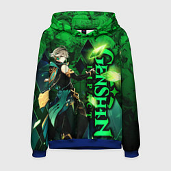 Толстовка-худи мужская Аль-Хайтам - genshin impact, цвет: 3D-синий