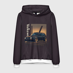 Толстовка-худи мужская Volkswagen Golf class, цвет: 3D-белый