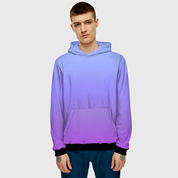 Толстовка-худи мужская Фиолетовый градиент, цвет: 3D-черный — фото 2