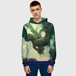 Толстовка-худи мужская Рисунок нейросети, цвет: 3D-синий — фото 2