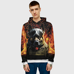 Толстовка-худи мужская Овчарка солдат, цвет: 3D-белый — фото 2