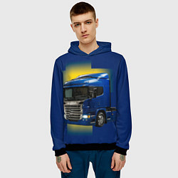 Толстовка-худи мужская Scania truck, цвет: 3D-черный — фото 2