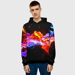Толстовка-худи мужская Битвы огней волны, цвет: 3D-черный — фото 2