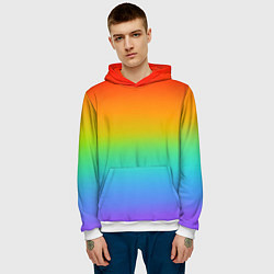 Толстовка-худи мужская Я радуга, цвет: 3D-белый — фото 2