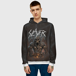 Толстовка-худи мужская Slayer rock monster, цвет: 3D-белый — фото 2