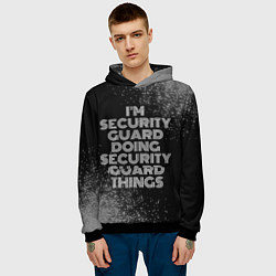 Толстовка-худи мужская I am security guard doing security guard things, цвет: 3D-черный — фото 2
