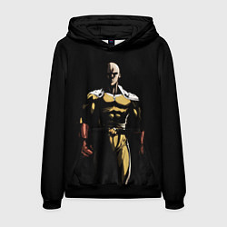Толстовка-худи мужская Накаченный Сайтама, цвет: 3D-черный