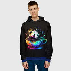 Толстовка-худи мужская Панда в кружке, цвет: 3D-синий — фото 2