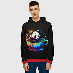 Толстовка-худи мужская Панда в кружке, цвет: 3D-красный — фото 2