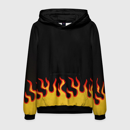 Мужская толстовка Горящее пламя / 3D-Черный – фото 1