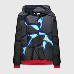 Толстовка-худи мужская Голубая светящаяся неоновая лава, цвет: 3D-красный