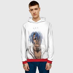 Толстовка-худи мужская XXXTentacion - art, цвет: 3D-красный — фото 2
