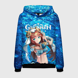 Толстовка-худи мужская Нилу на фоне воды, цвет: 3D-черный