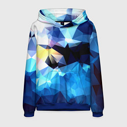 Толстовка-худи мужская Polygon blue abstract collection, цвет: 3D-синий