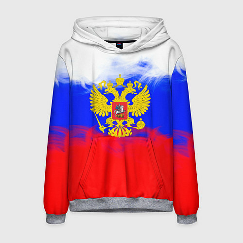 Мужская толстовка Russia флаг герб / 3D-Меланж – фото 1