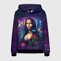 Толстовка-худи мужская Cyberpunk Mona Lisa, цвет: 3D-черный