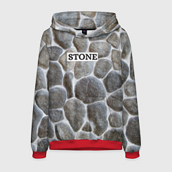 Толстовка-худи мужская Стенка из камня, цвет: 3D-красный
