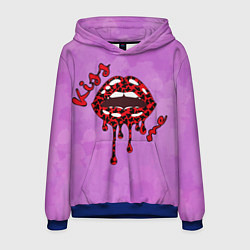 Толстовка-худи мужская Поцелуй меня алые губы, цвет: 3D-синий