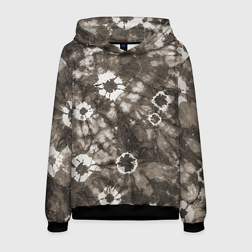 Мужская толстовка Коричневый тай-дай / 3D-Черный – фото 1