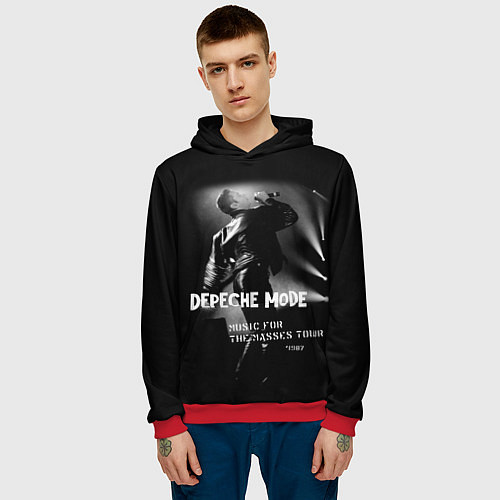 Мужская толстовка Depeche Mode - Music for the Masses tour / 3D-Красный – фото 3