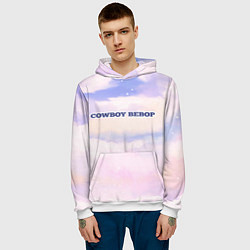 Толстовка-худи мужская Cowboy Bebop sky clouds, цвет: 3D-белый — фото 2