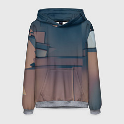 Толстовка-худи мужская Абстрактные геометрические соединения, цвет: 3D-меланж