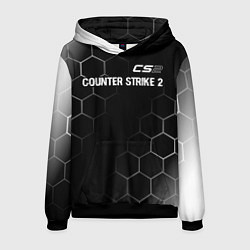 Толстовка-худи мужская Counter Strike 2 glitch на темном фоне: символ све, цвет: 3D-черный
