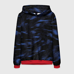 Толстовка-худи мужская Абстракция синего, цвет: 3D-красный
