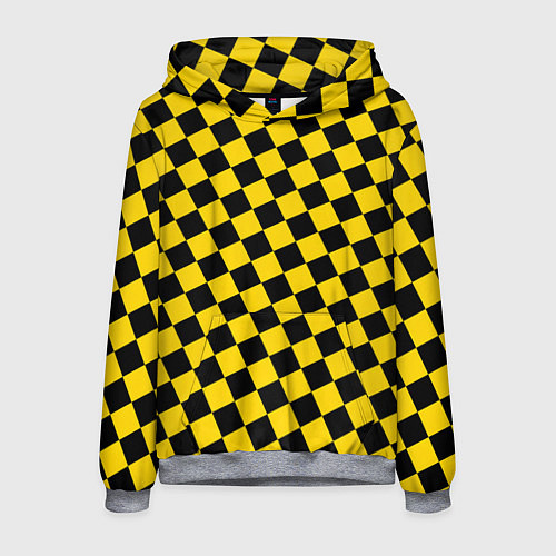 Мужская толстовка Черно-желтая мелкая клетка / 3D-Меланж – фото 1